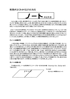 授業がよくわかるようになるノートの取り方①